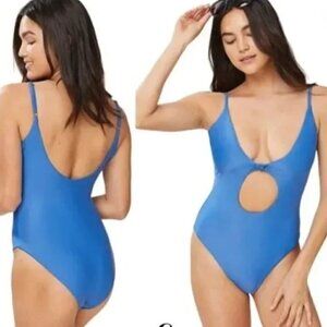 Andie One Piece Swimsuit Women M Horizon Blue The Santorini One Piece NWT #AO212